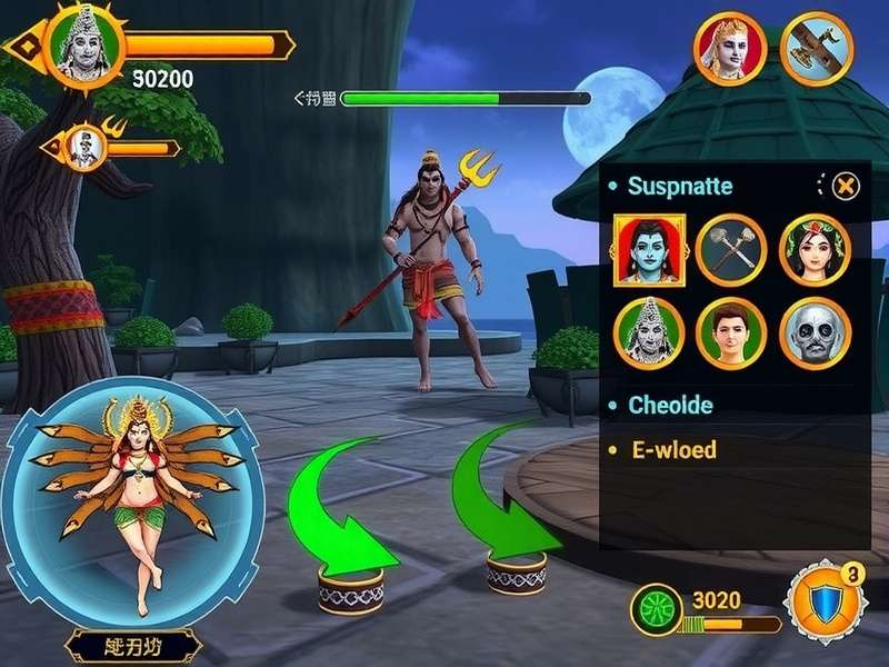 Shiva S Divine Protection gameplay screenshot showing mythological environment